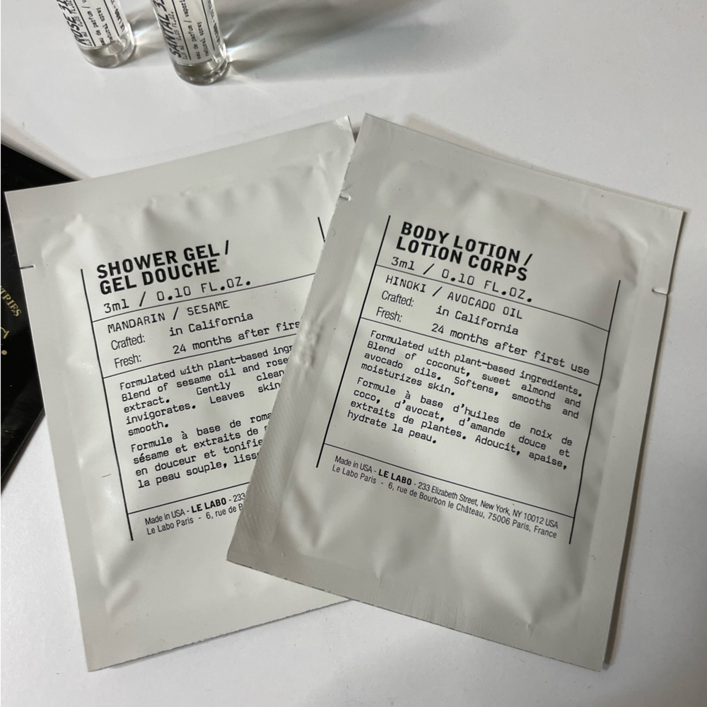 NEW Le Labo samples Santal 33 & Rose 31 perfume lotion,gel,shave cream,beard oil - Picture 5 of 5